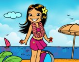 Niña en la playa