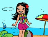 Niña en la playa