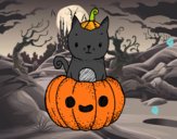 Un gatito de Halloween