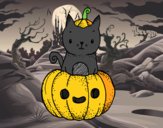 Un gatito de Halloween