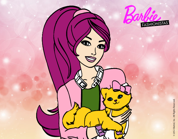 Barbie con su linda gatita