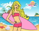 Barbie con tabla de surf