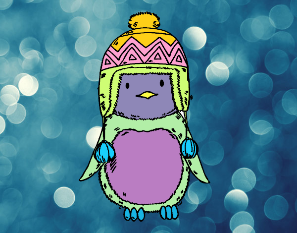 Bebé pingüino con gorrito