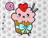 Cupcake kawaii con lazo