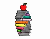 Libros y manzana