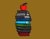 Libros y manzana