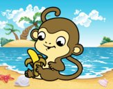 Monito con plátano