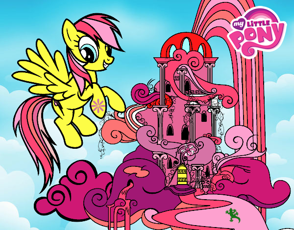 Rainbow Dash se convierte en  fluttershy y  fluttershy va al palacio de Rainbow Dash.