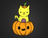 Un gatito de Halloween