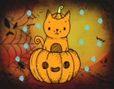 Un gatito de Halloween