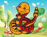 Una serpiente de cascabel