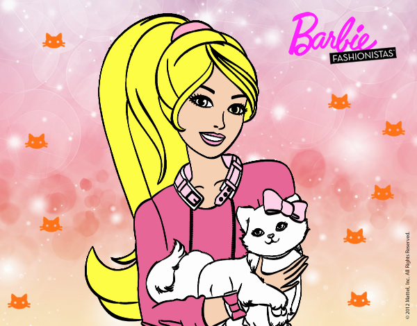 Barbie con su linda gatita