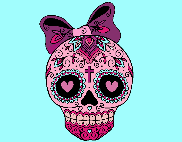 Calavera mejicana con lazo