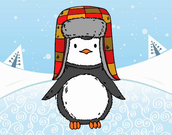 Pingüino con gorro