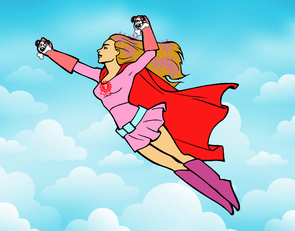 Súper chica volando