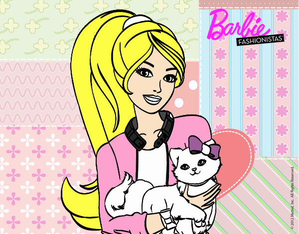 Barbie con su linda gatita