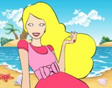 Barbie con su vestido con lazo