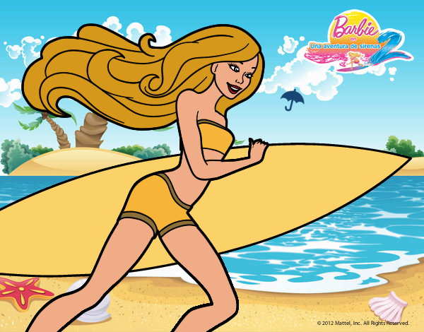 Barbie corre al agua