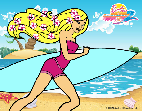 Barbie corre al agua