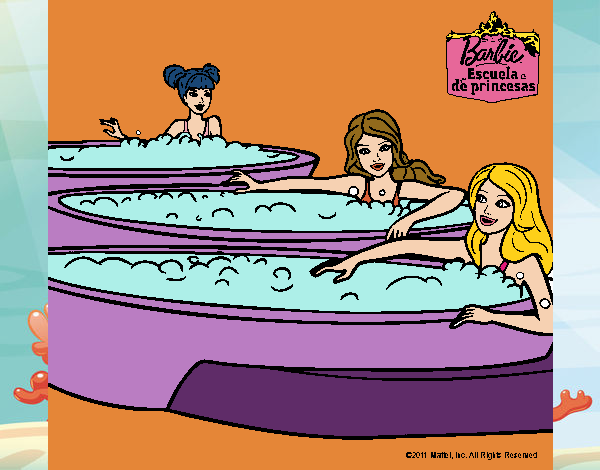 Barbie y sus amigas en el jacuzzi