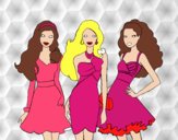 Barbie y sus amigas vestidas de fiesta