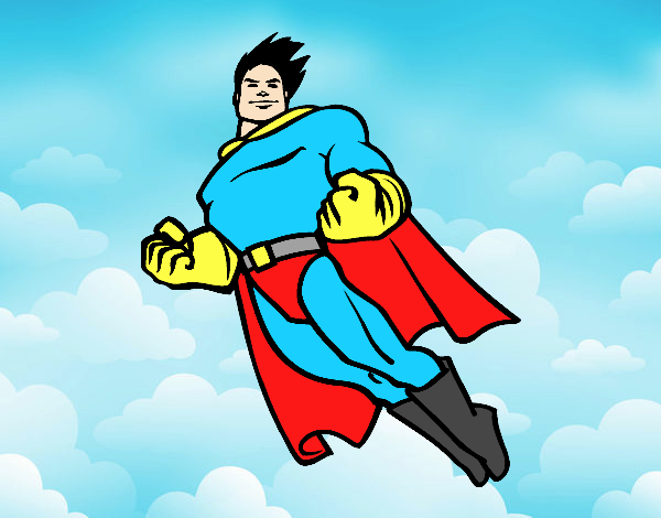 superman volando en el cielo