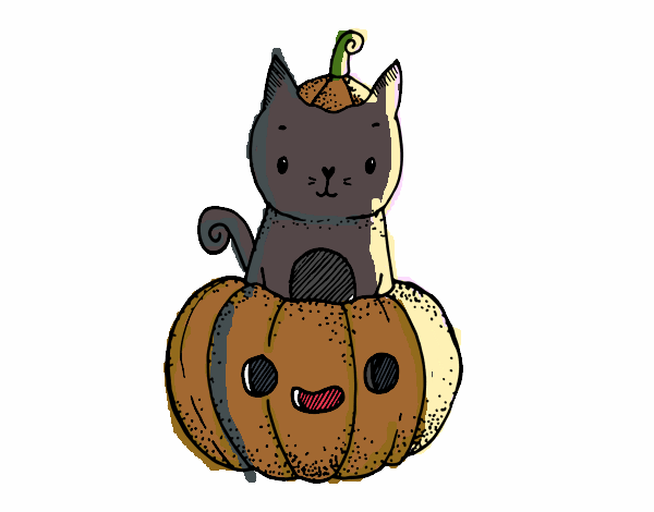 Un gatito de Halloween