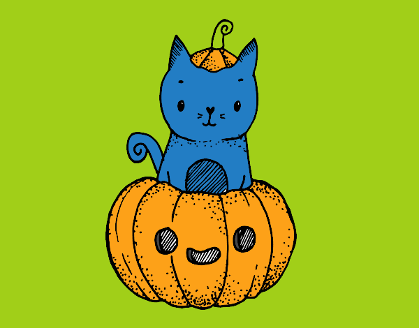 Un gatito de Halloween