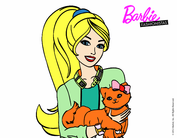 Barbie con su linda gatita