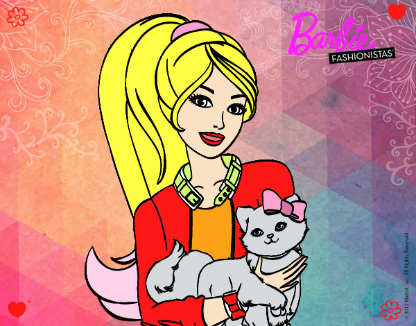 Barbie con su linda gatita