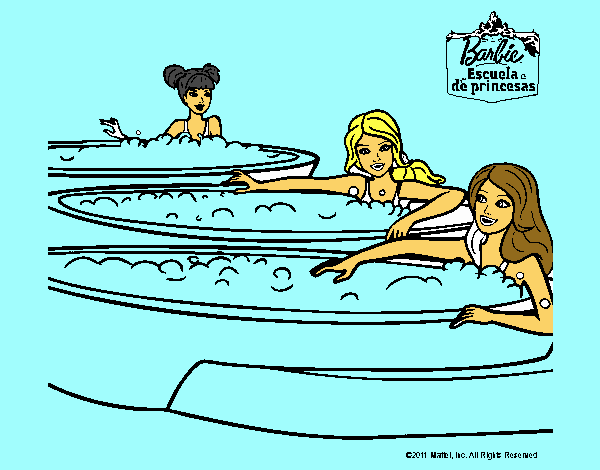 Barbie y sus amigas en el jacuzzi