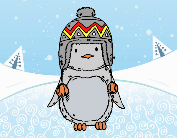 Bebé pingüino con gorrito