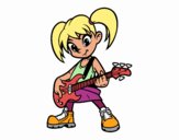 Niña con guitarra eléctrica