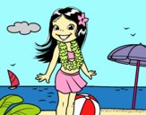 Niña en la playa