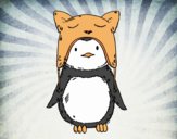 Pingüino con gorrito divertido