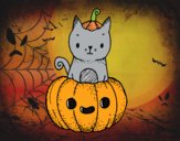 Un gatito de Halloween