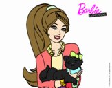 Barbie con su linda gatita