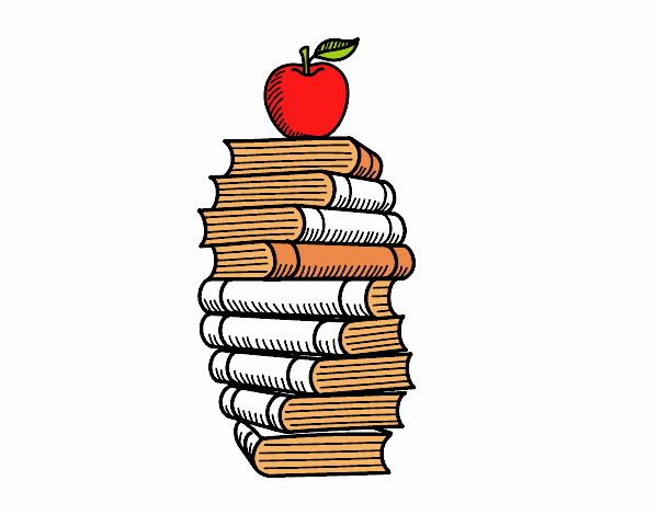 Libros y manzana