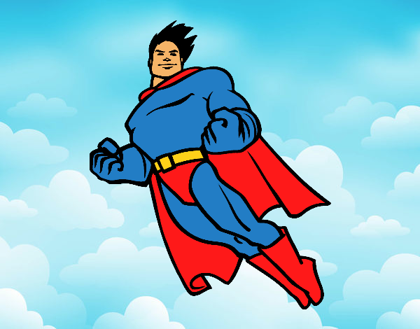 Dibujo de Superman volando pintado por en  el día 21-10-21 a las  21:51:13. Imprime, pinta o colorea tus propios dibujos!