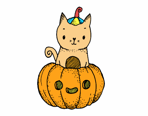 Un gatito de Halloween