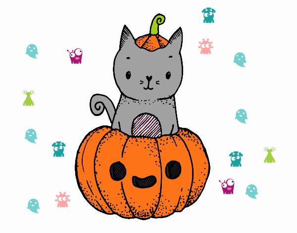 Un gatito de Halloween