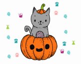 Un gatito de Halloween