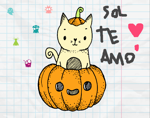 Un gatito de Halloween