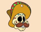 Calavera mejicana con bigote