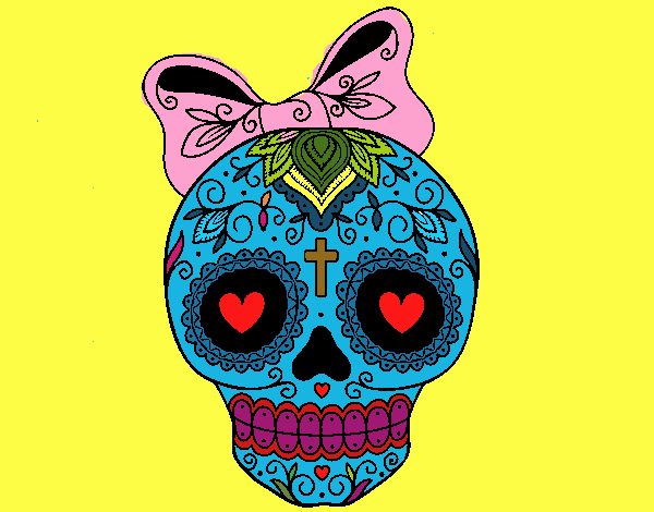 Calavera mejicana con lazo