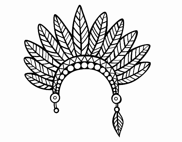 Dibujo de Corona de plumas de jefe indio pintado por en  el día  30-10-21 a las 18:07:40. Imprime, pinta o colorea tus propios dibujos!