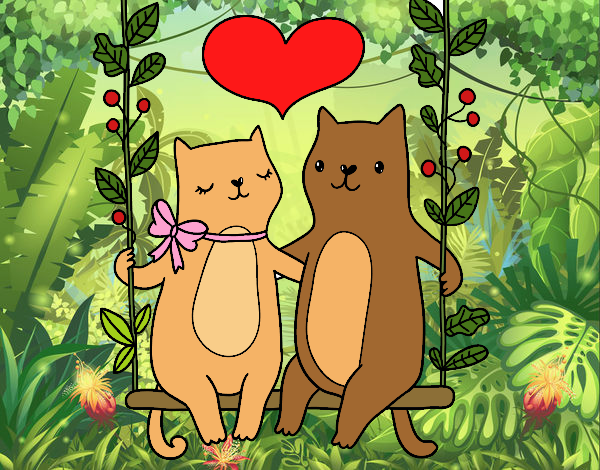 Gatitos enamorados