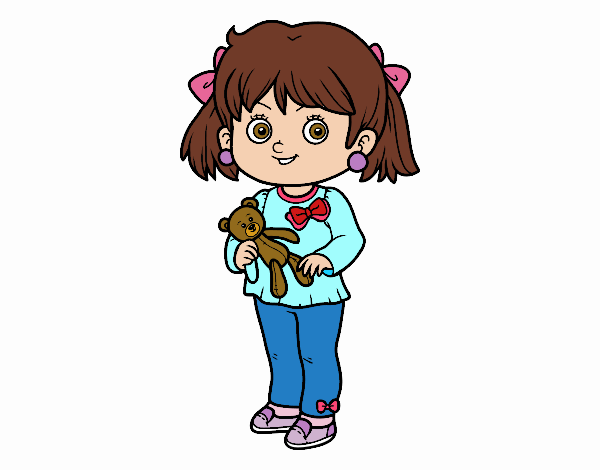 Niña con oso de peluche