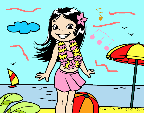 Niña en la playa