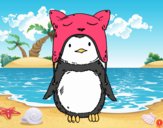 Pingüino con gorrito divertido